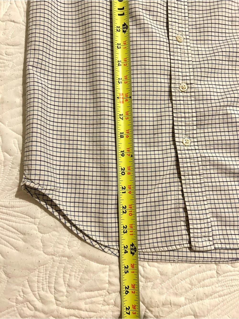 Ralph Lauren Boy’s size 14 White/Blue Check Button-Down Shirt